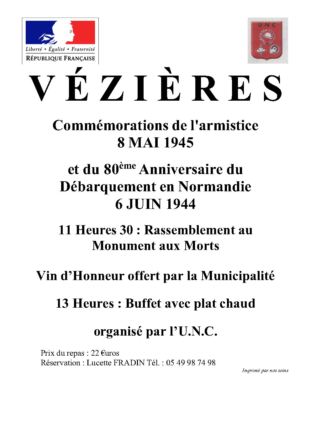 Lire la suite à propos de l’article Commémoration du 8 Mai 1945 et du 80° Anniversaire du Débarquement en Normandie du 6 Juin 1944